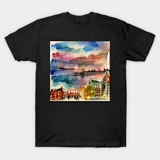 Boston Watercolor Generated by an Artificial Intelligence T-Shirt